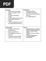 Download Swot Analysis of Fast food Industry by Anupam Maity SN231814687 doc pdf