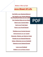 Balance Sheet of Life