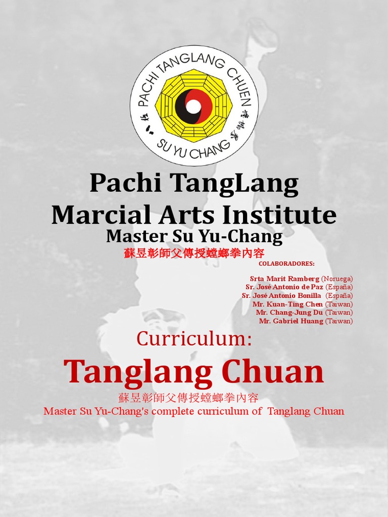 Pachi Tang Lang Chuen - Dr. Su Yu-Chang Temario Tanglang Chuan