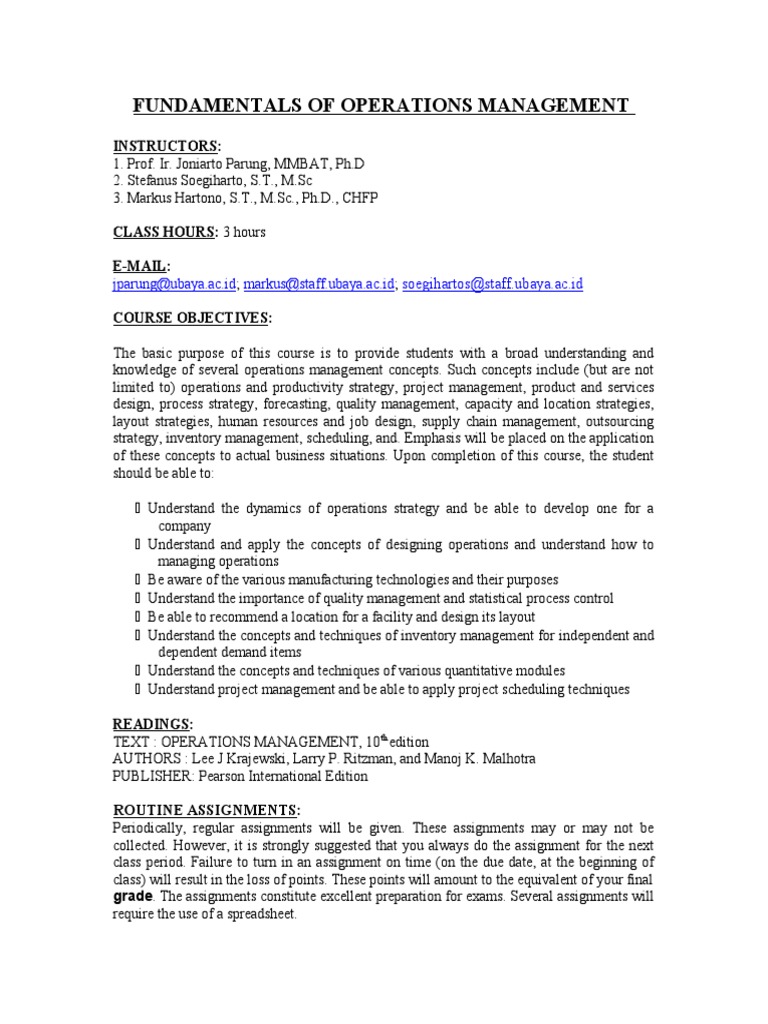 Understanding Operations Management: An In-Depth Look at the Key ...