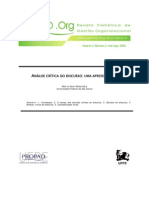 Análise Crítica do Discurso em Revista de Gestão Organizacional