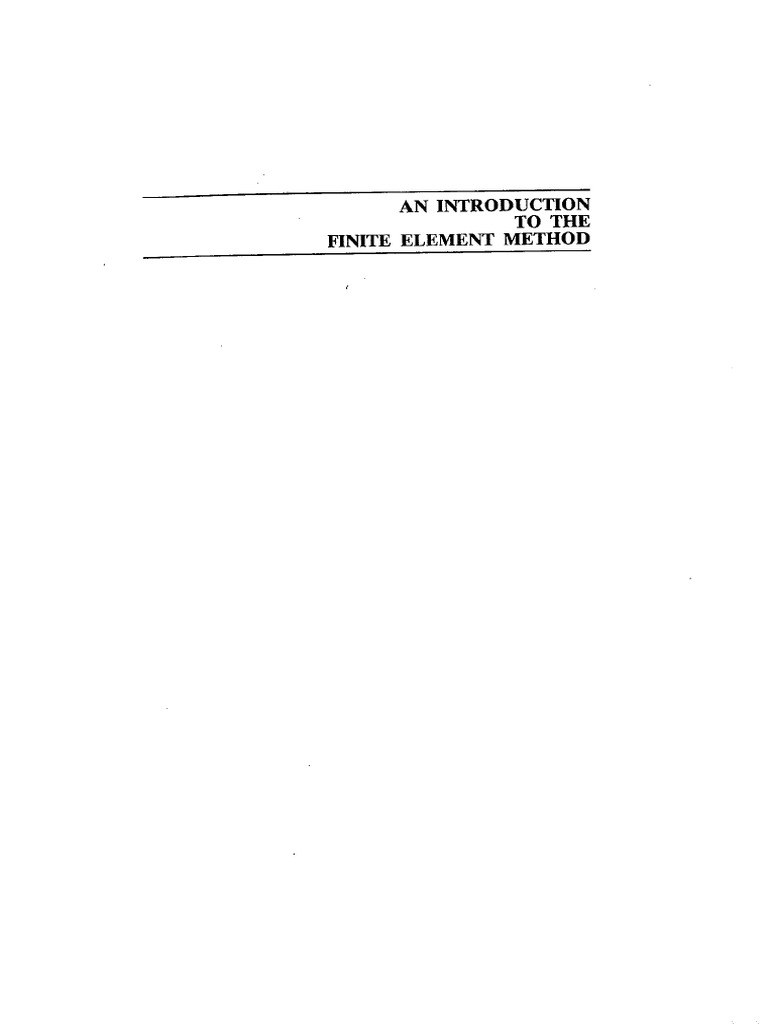 Introduction To The Finite Element Method - Reddy | PDF
