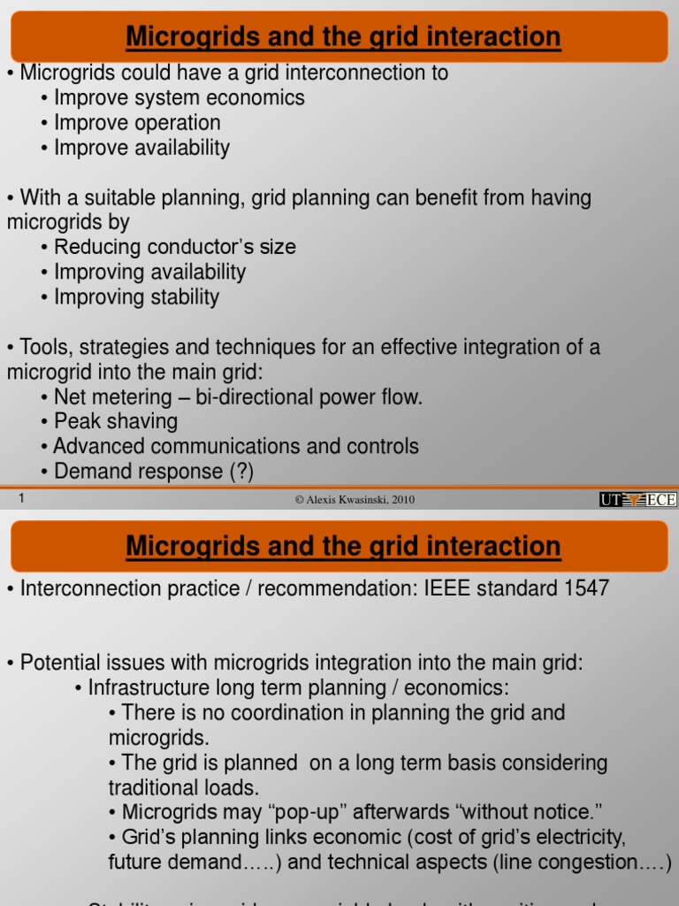 Microgrids and The Grid Interaction: © Alexis Kwasinski, 2010 | PDF ...