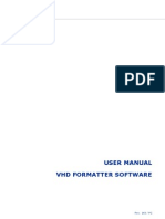 User Manual VHD Formatter Software: Rev. 143 / PC