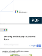 Security and Privacy in Android Apps