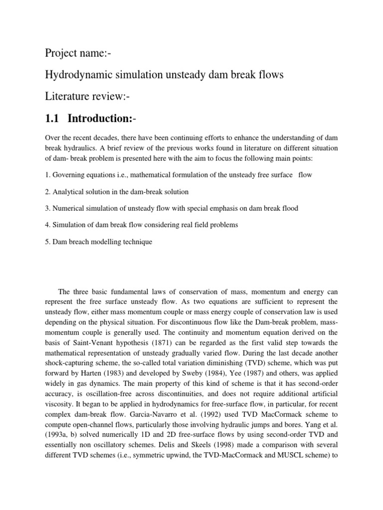 Hydrodynamic Simulation of Unsteady Dam Break Flows | PDF | Liquids ...