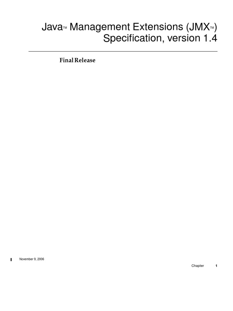 JMX 1 4 Specification Download Free PDF Application Programming Interface Class