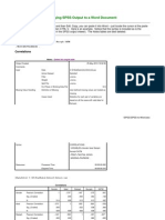 Copying SPSS Output To A Word Document: Correlations