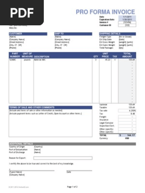 Proforma Invoice
