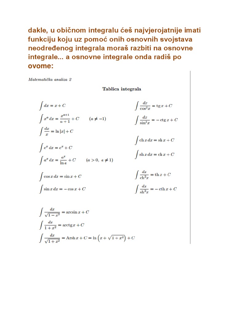 Integrali, Matematika | PDF