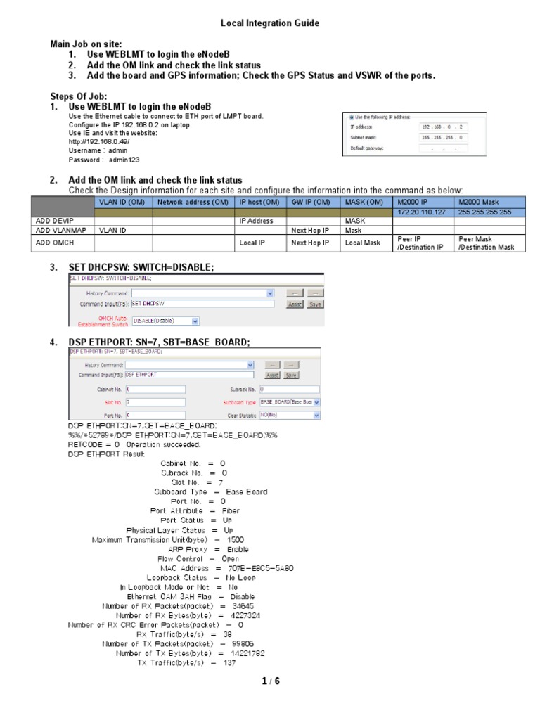 Local eNodeB Integration Steps Guide | PDF