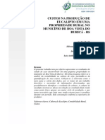 Custos Na Produção de Eucalipto em Uma Propriedade Rural No Município de Boa Vista Do Buricá - Rs