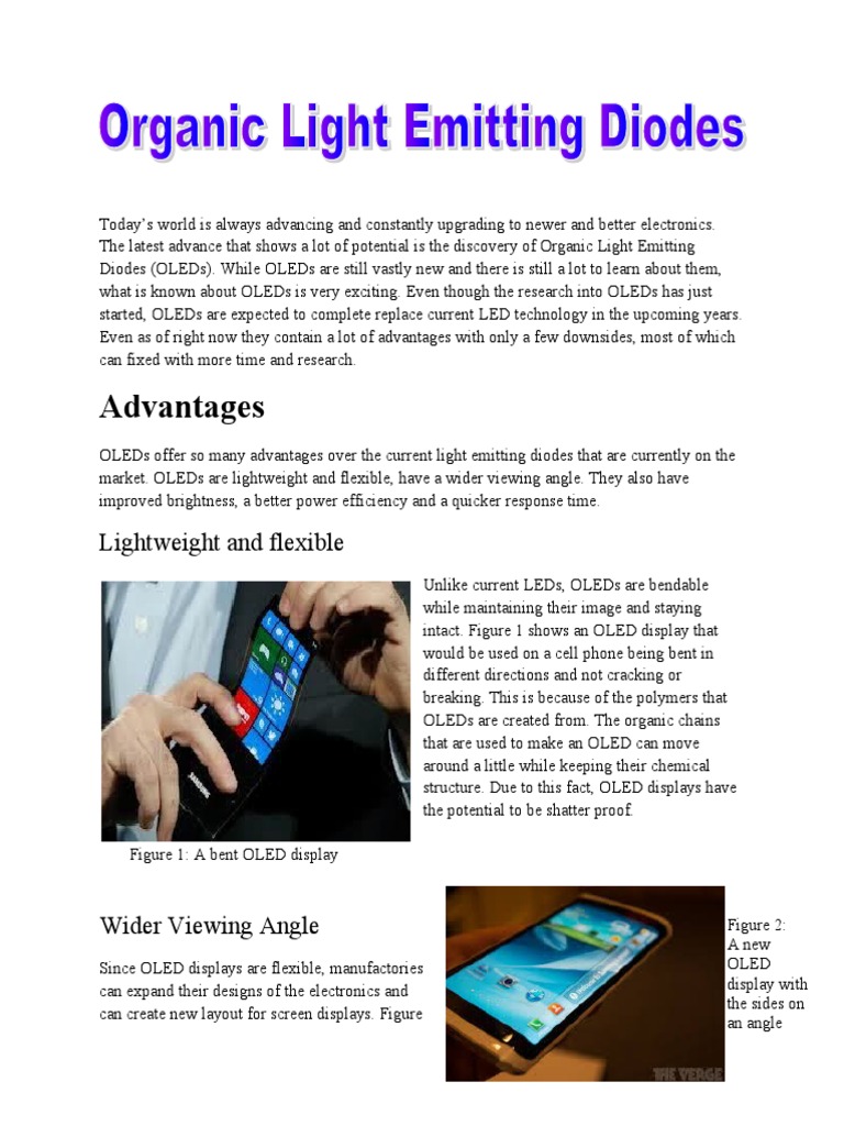 Advantages: Lightweight and Flexible | PDF | Oled | Light Emitting Diode