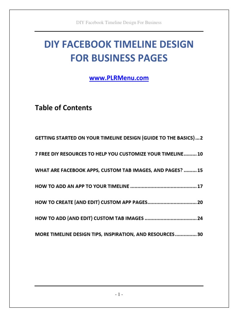 Facebook Timeline Guide Pdf