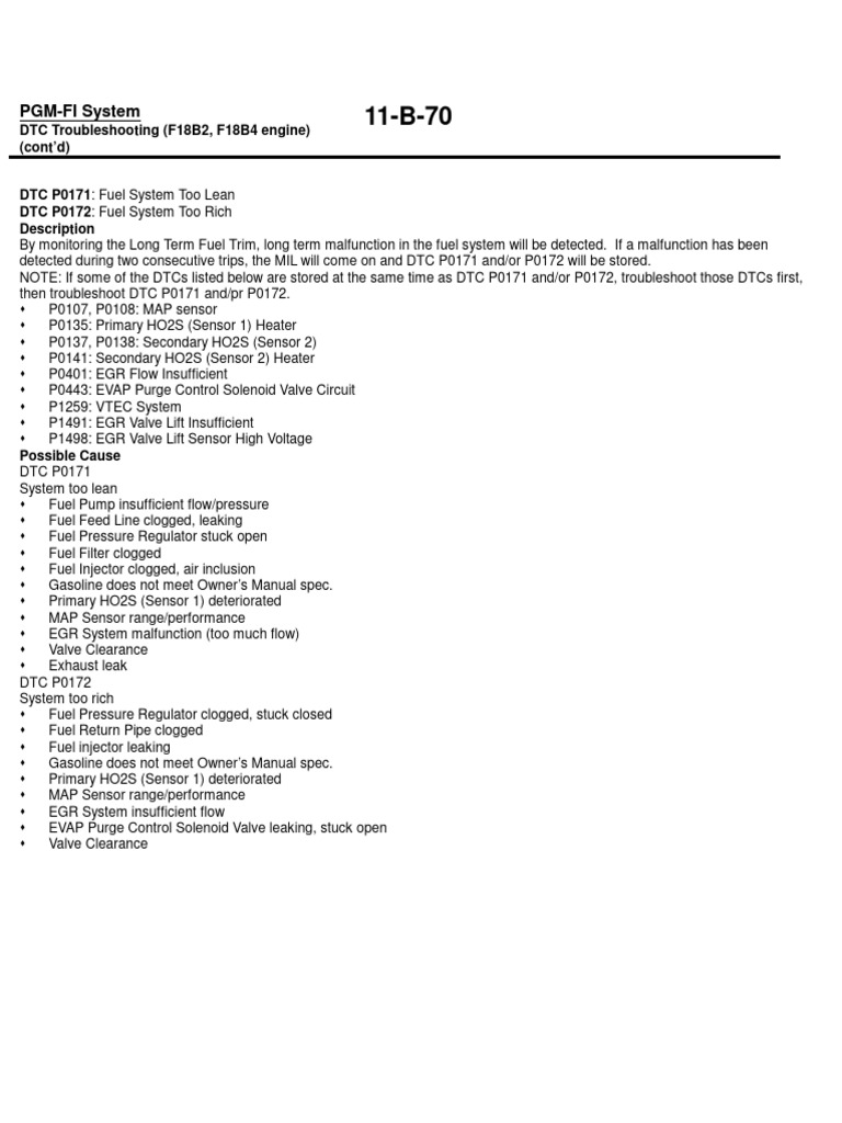 11-B-70 Fuel and Emissions Systems - F18B2, F18B3, F18B4 Engine - PGM ...