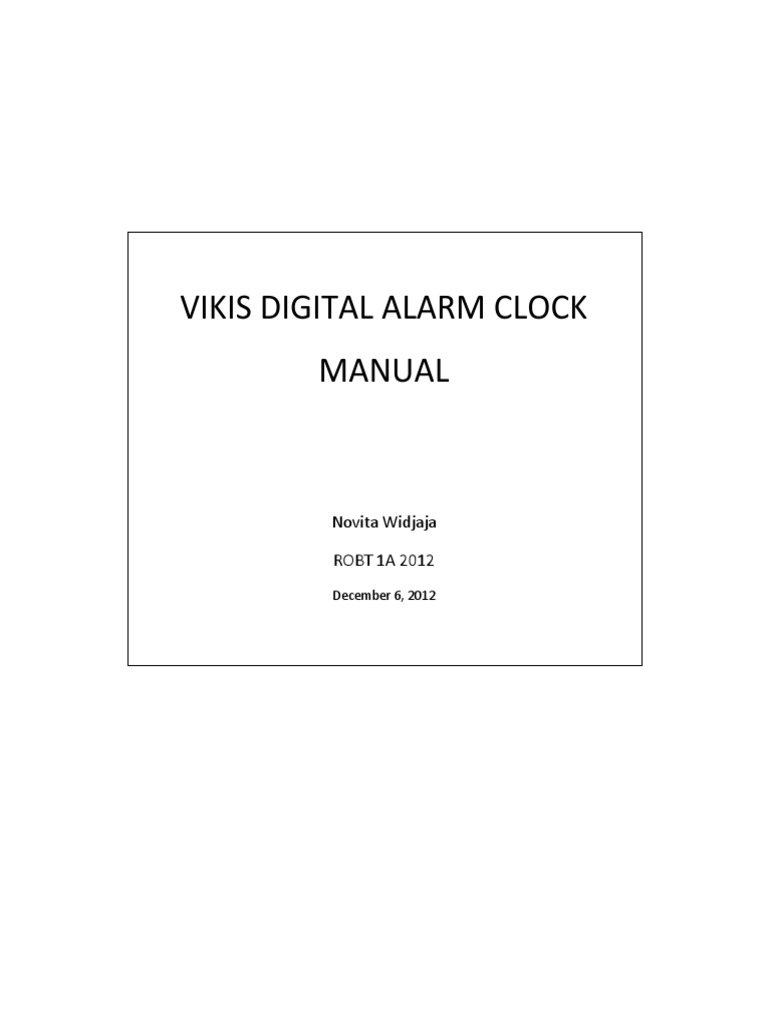 Vikis Digital Alarm Clock Manual PDF Clock Liquid Crystal Display