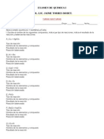 3er Examen Parcial de Quimica I Ago-Dic - Doc Nocturna