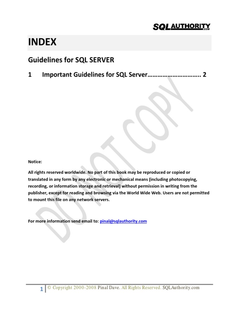 SQ L Server Guidelines | PDF | Computers