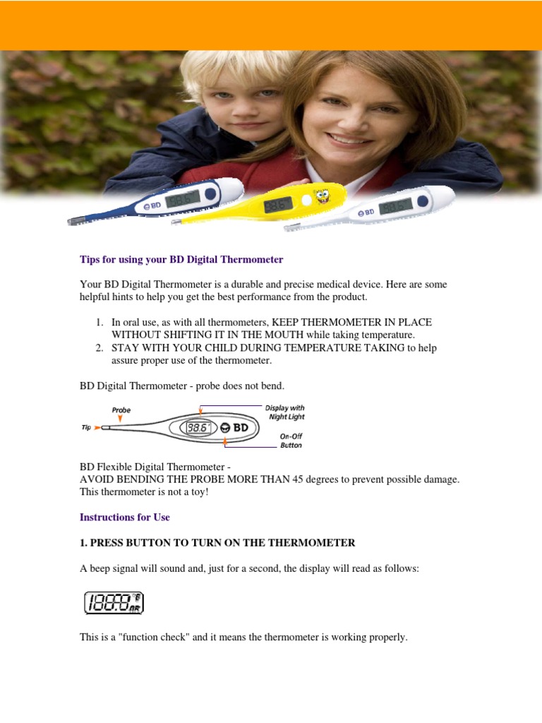 Howtouse Bd Digital Thermometer Rectum Thermometer