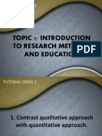 Topic 1 Introduction To Research Methods and Education