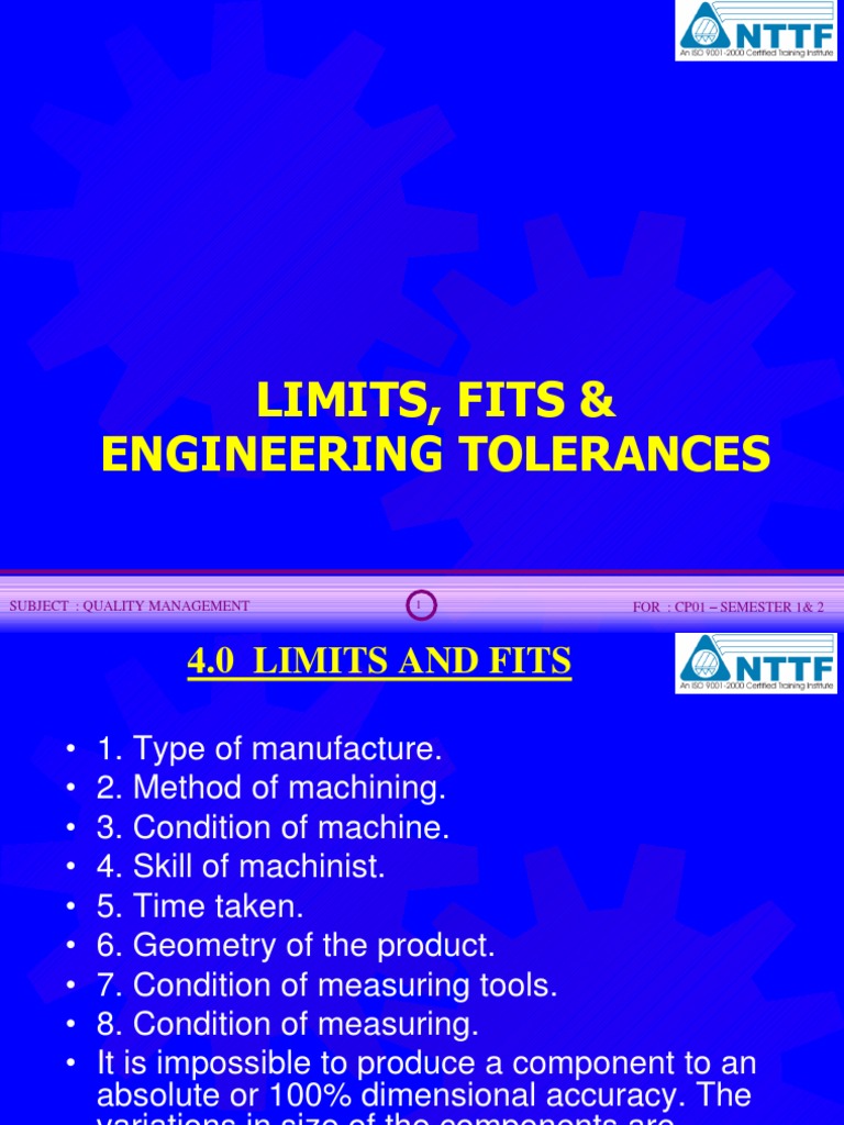 Limits, Fits & Tolerances Overview | PDF | Engineering Tolerance ...