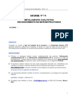 Reconocimiento de microestructuras en aceros sometidos a diferentes tratamientos térmicos