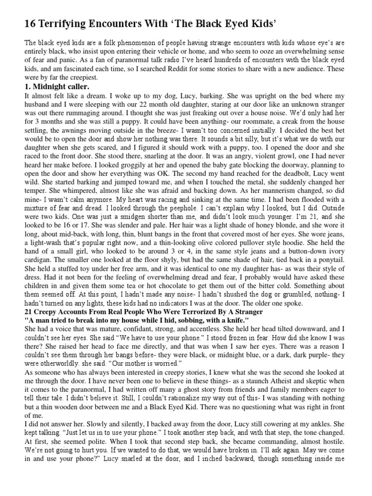 16 Terrifying Encounters With | PDF | Trick Or Treating
