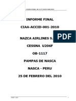 Investigación de Accidente Nasca