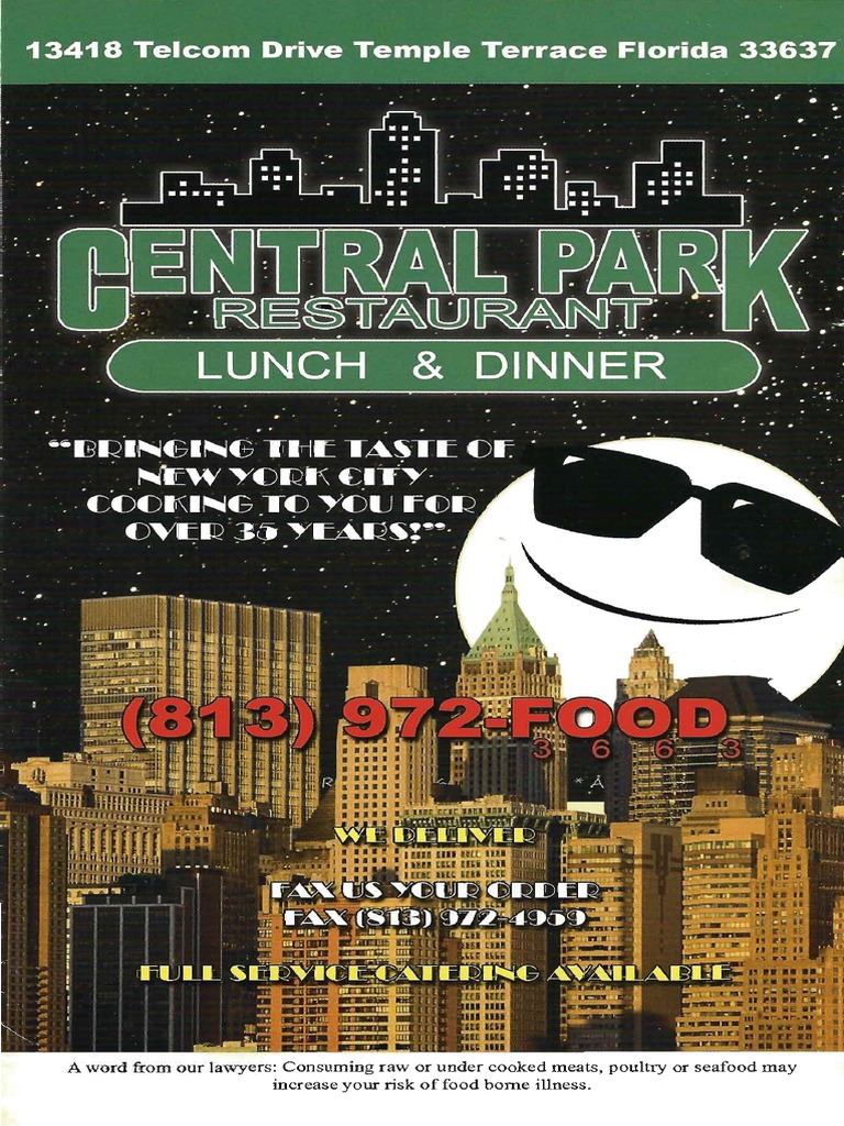 Central Park 2 Lunch and Dinner Menu | PDF | Salad | Hamburgers