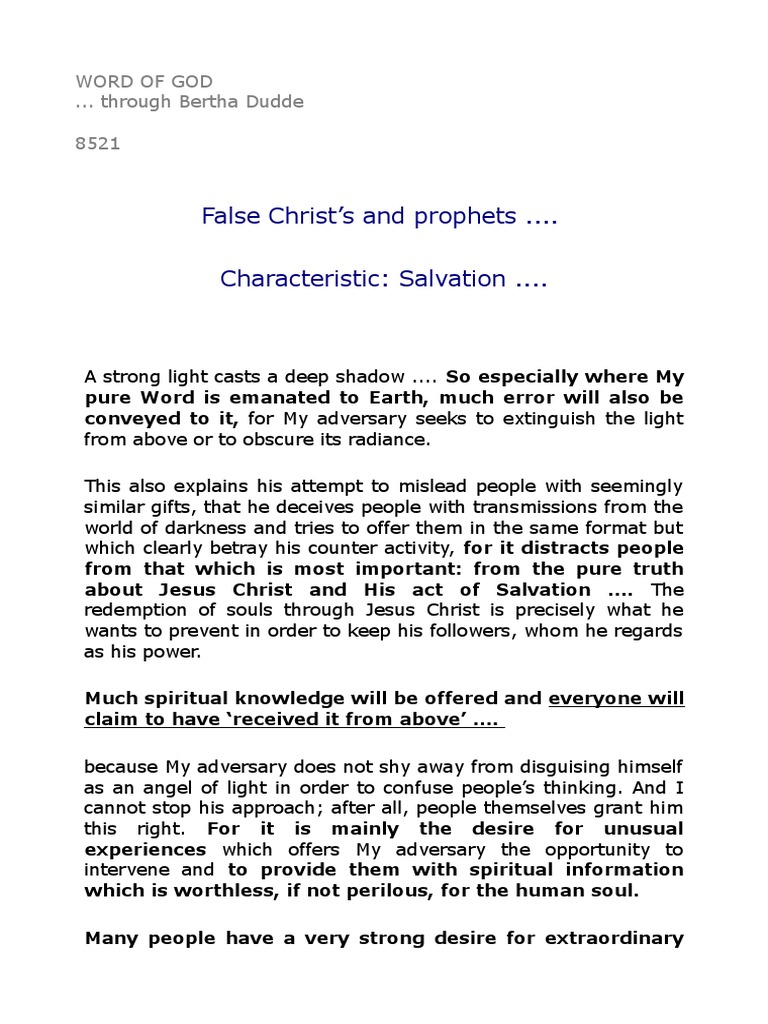 Beware of False Prophets and Christ’s | PDF | Revelation | Supernatural