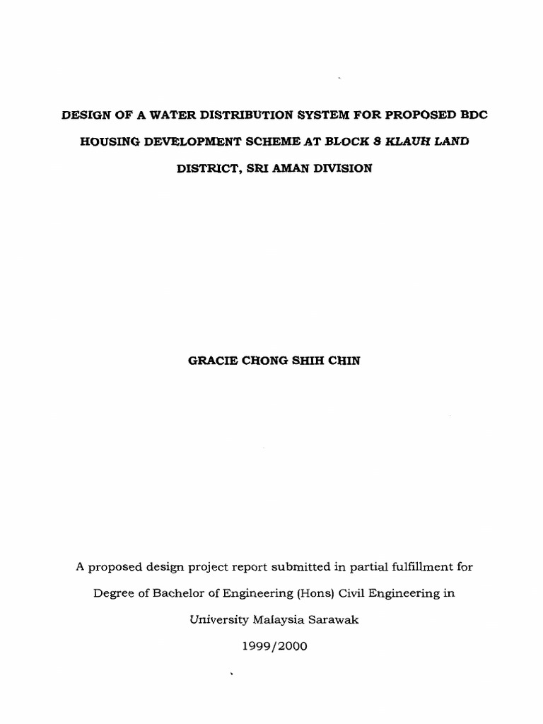 Water Distribution Design for BDC Klauh | PDF | Water Supply Network ...