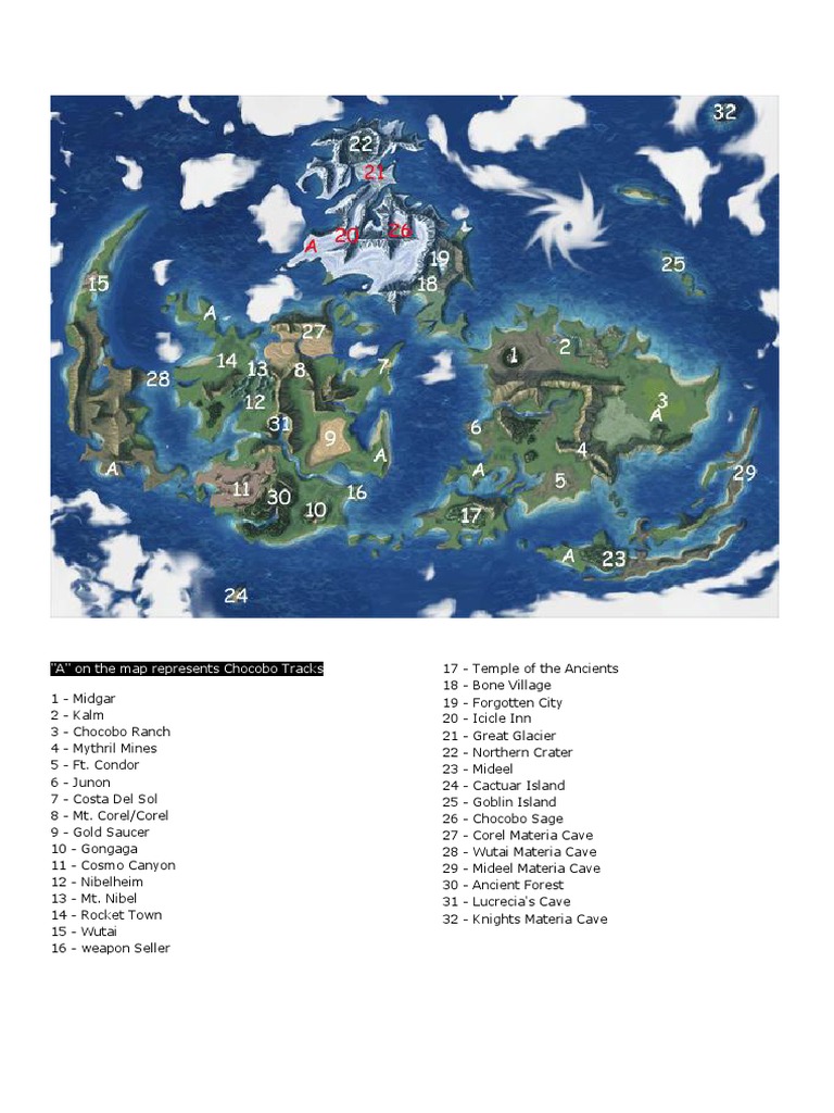 Chocobo Tracks Location Guide | PDF