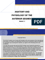 Anatomy & Physiology of The Anterior Segment Module 1.1 - FINAL