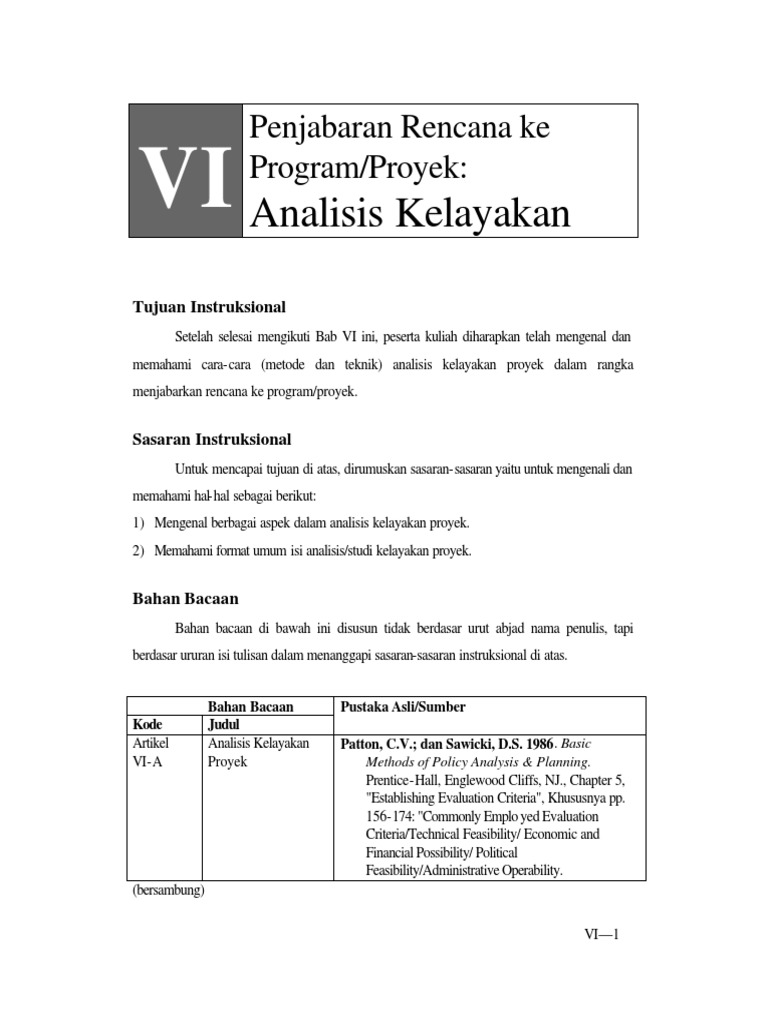 Contoh Studi Kelayakan Proyek