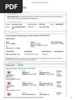 Cheapoair - Booking Confirmation Print