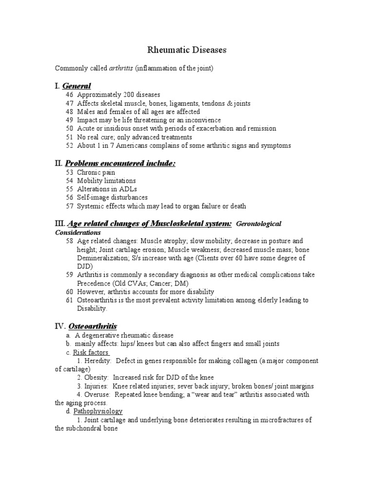 Rheumatic Diseases | PDF | Arthritis | Osteoarthritis