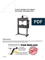 Force 50 Da Hydraulic Press: Instructions and Parts List