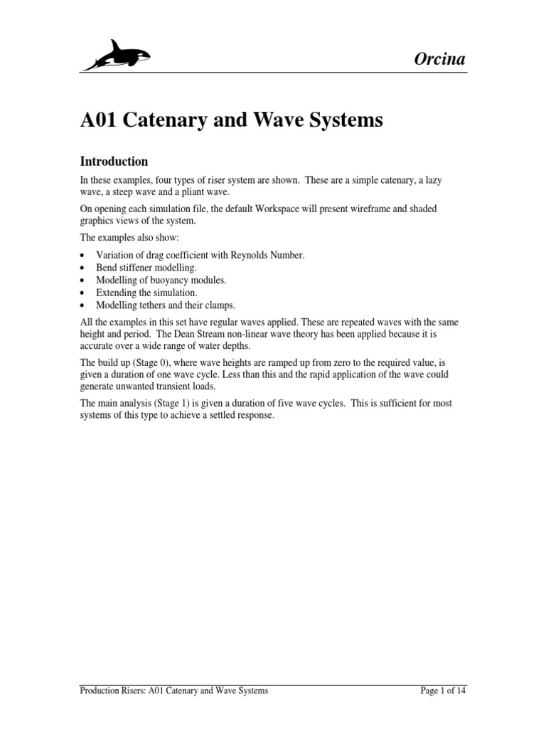 OrcaFlex Catenary Riser Examples | PDF | Drag (Physics) | Shape