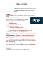 Chapter 5 - ANSWERS Variables and Constants