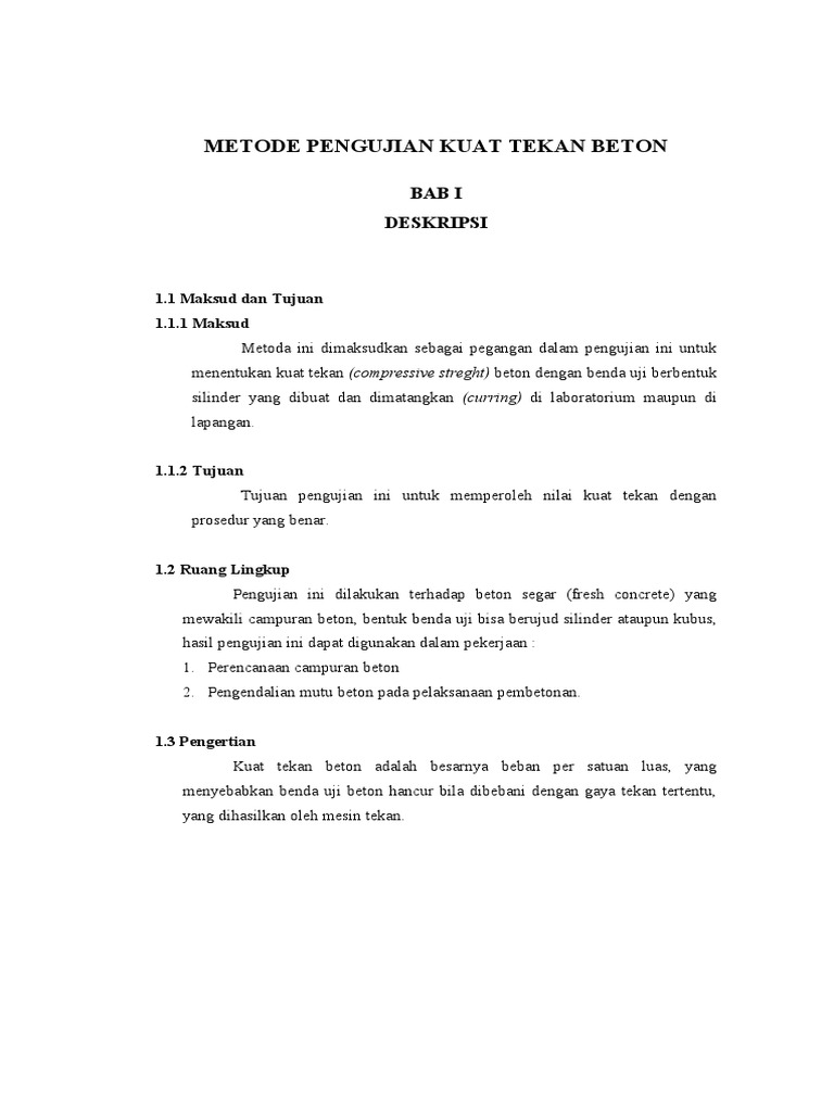 Uji Kuat Tekan Beton