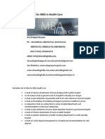 Project Report Titles for MBA in Health Care