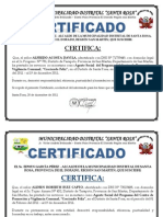 Certificados de servicio no monetario en programa municipal