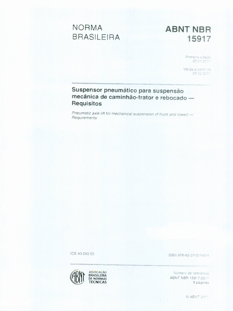 Abnt NBR 15917-2011 | PDF