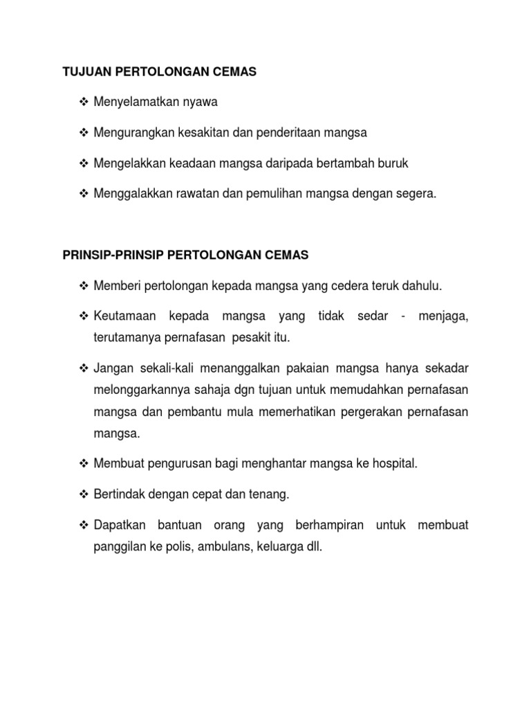 Tujuan Pertolongan Cemas Pdf