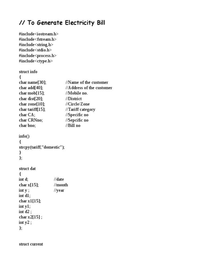 Computerized Electricity Bill Generation | PDF | Software | Computer Data