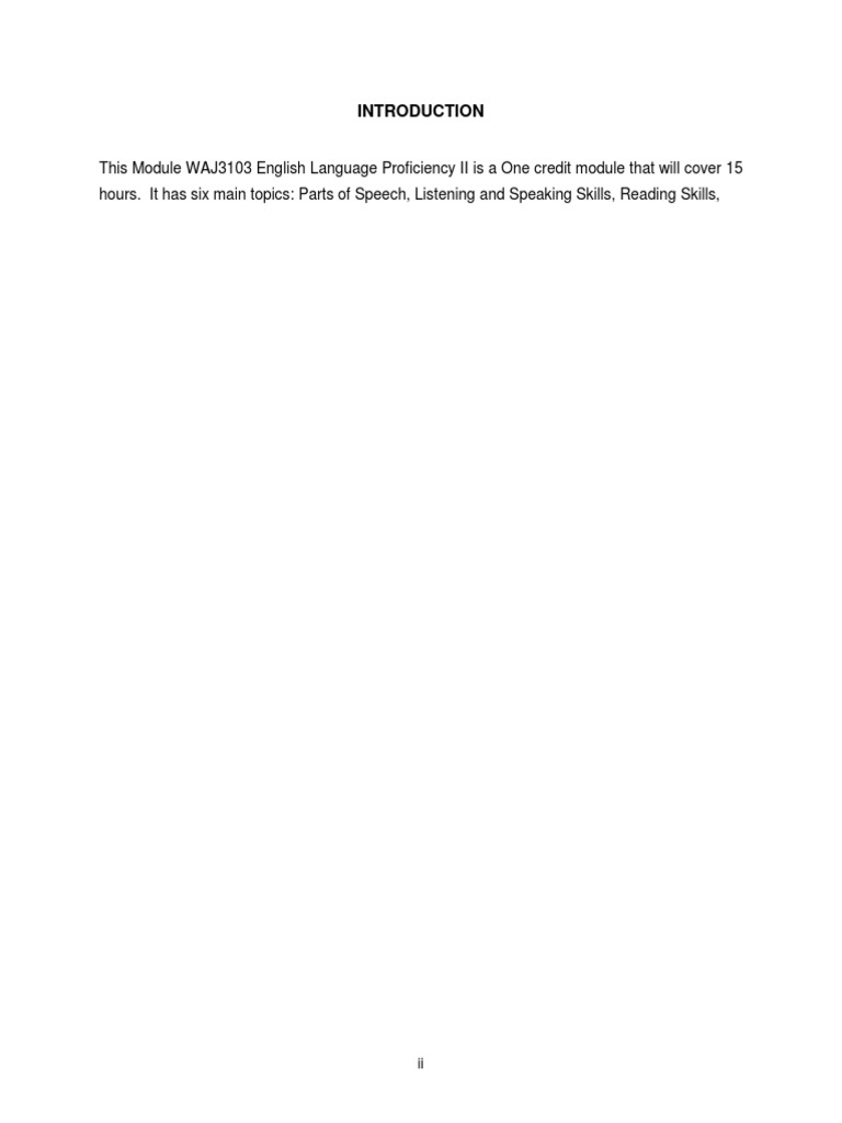 English Language Proficiency II Module | PDF