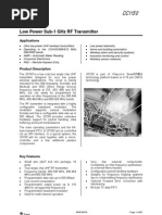 Low Power Sub-1 GHZ RF Transmitter