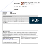 Confirmation of Entry and Timetable: Certificate in Advanced English (0151) - March (CAE2) 2014