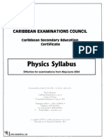 Physics Csec Syllabus 2002
