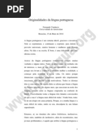 Originalidades Da Língua Portuguesa Fernando Venâncio